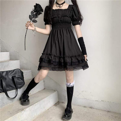 Ruffles Dark Gothic  Dress