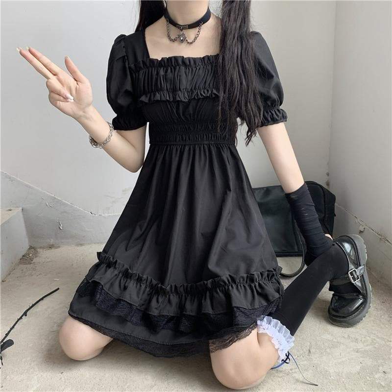 Ruffles Dark Gothic  Dress