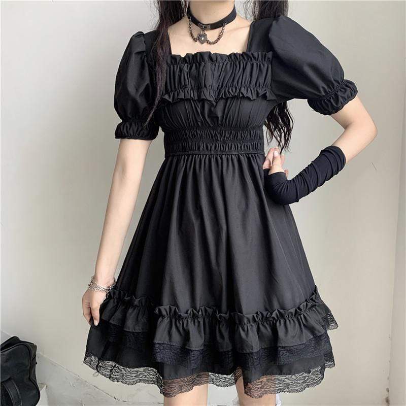 Ruffles Dark Gothic  Dress