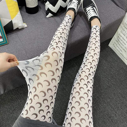 Moon Prints Silk Leggings