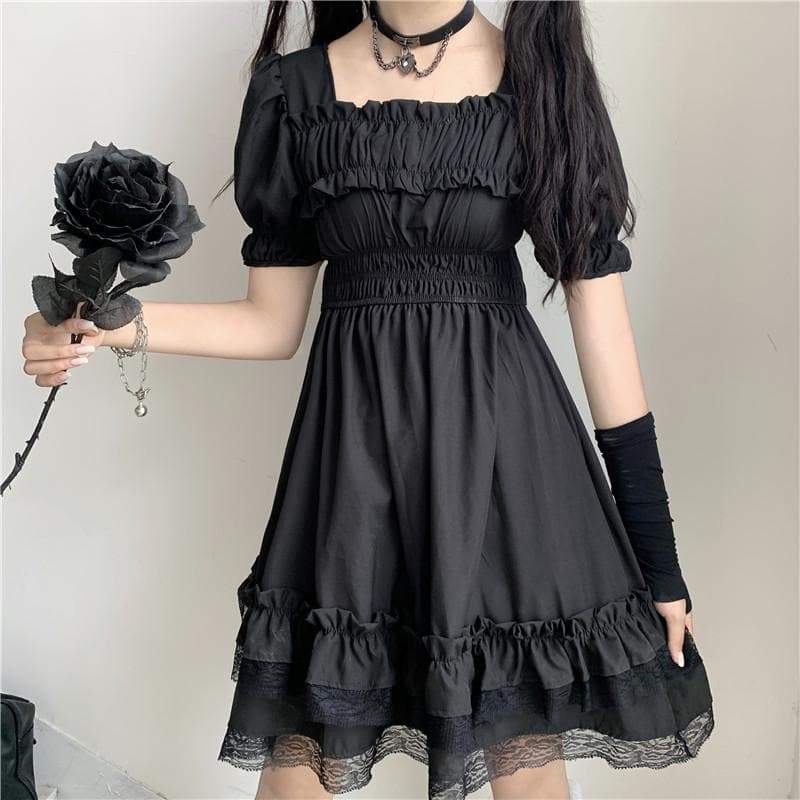 Ruffles Dark Gothic  Dress