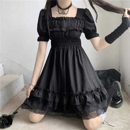 Ruffles Dark Gothic  Dress