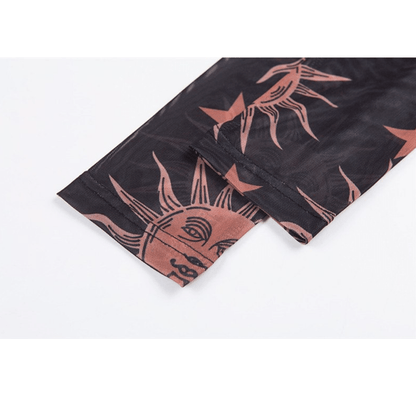 Gothic Sun Moon Mesh Top