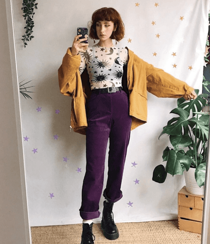 Gothic Sun Moon Mesh Top