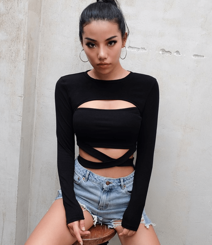 Gothic Black Crop Top