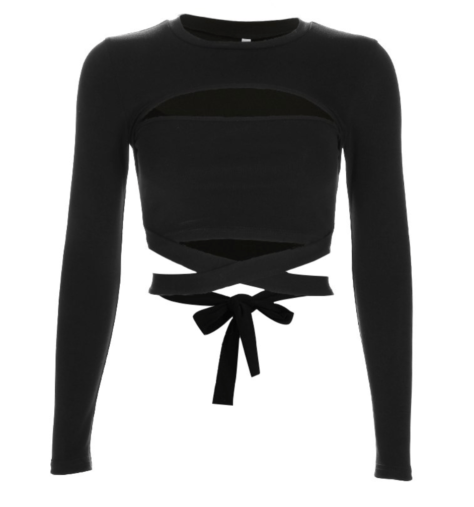 Gothic Black Crop Top