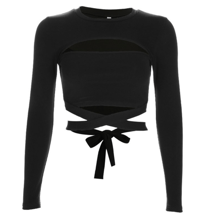 Gothic Black Crop Top