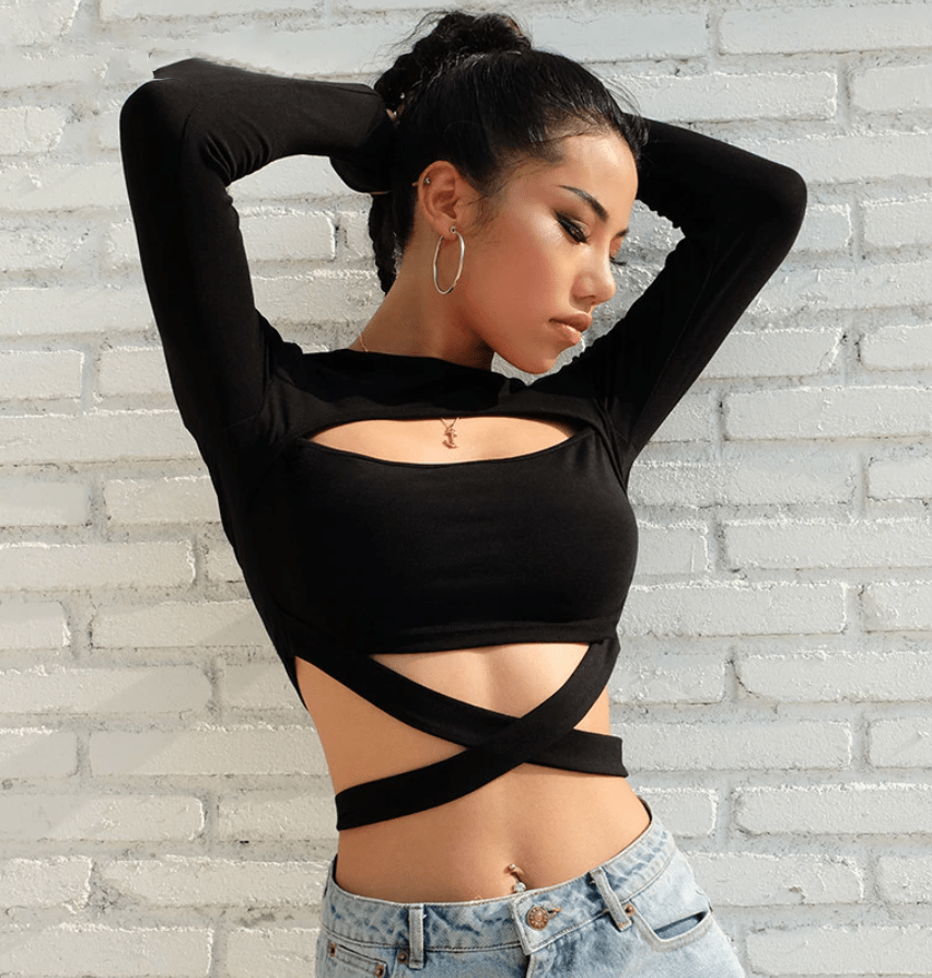 Gothic Black Crop Top