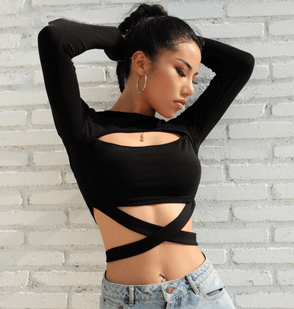 Gothic Black Crop Top