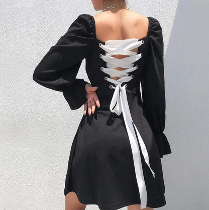 Perfect Mistake Lace Up Dress