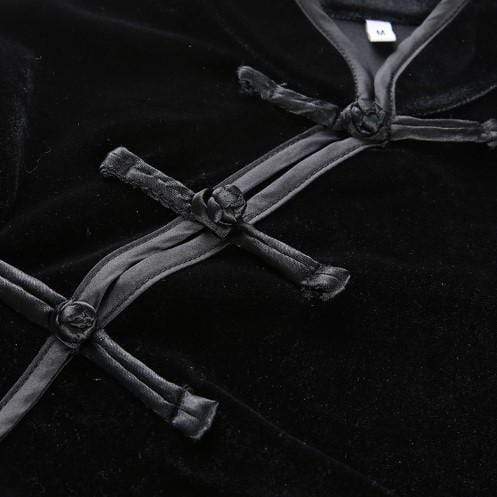 Gothic Buckle Lace Up Velvet Dress