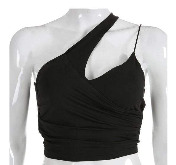 Gothic Asymmetric Crop Top