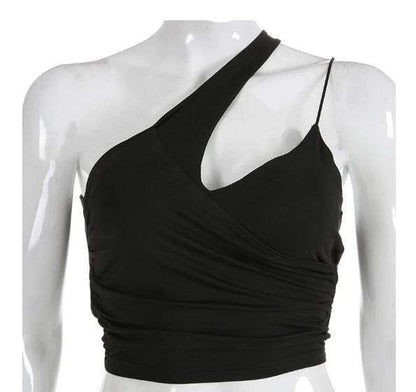 Gothic Asymmetric Crop Top