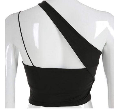 Gothic Asymmetric Crop Top