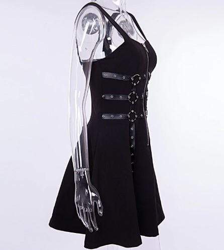 Gothic Vintage Retro Metal Chain Zipper Dress