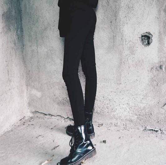 Gothic Hollow Out High Waist Pants