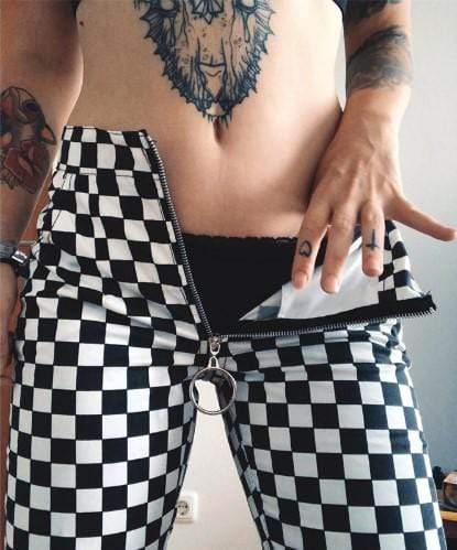 Checkered Life Zip Pants