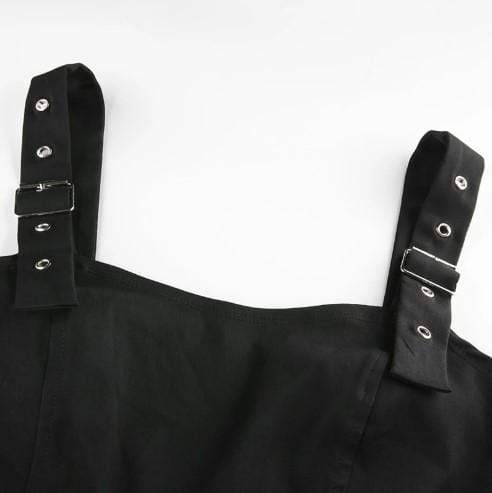 Gothic Punk Eyelet Metal Chain Top