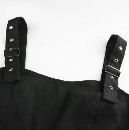 Gothic Punk Eyelet Metal Chain Top