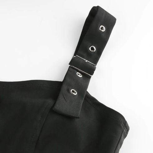Gothic Punk Eyelet Metal Chain Top
