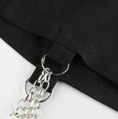 Gothic Punk Eyelet Metal Chain Top