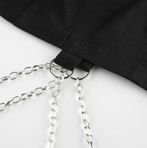 Gothic Punk Eyelet Metal Chain Top
