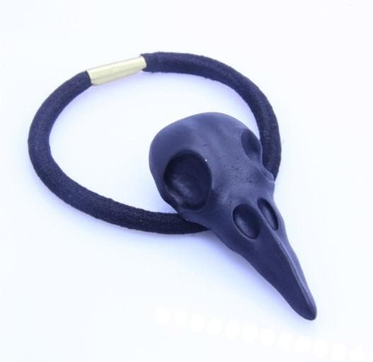 Bird Skull Goth Hair Band Rope
