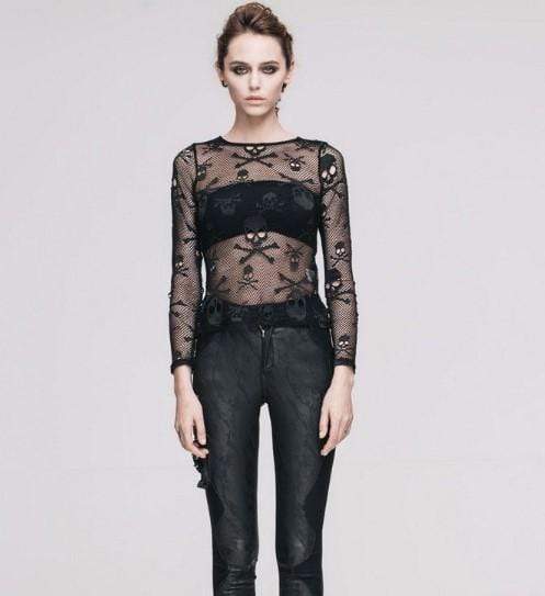 Skull Head Mesh Gothic Top