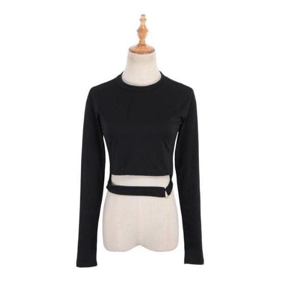 Gothic Sexy Long Sleeves Crop Top