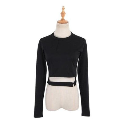 Gothic Sexy Long Sleeves Crop Top