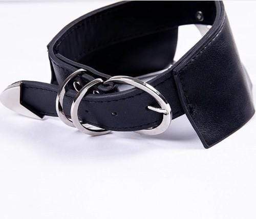 Gothic Moon Black Leather Choker
