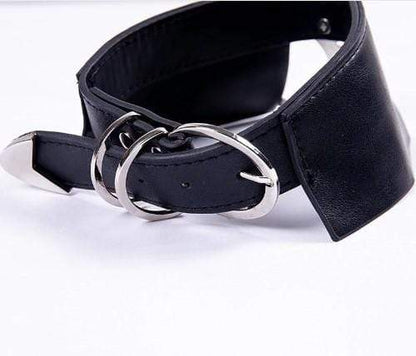 Gothic Moon Black Leather Choker