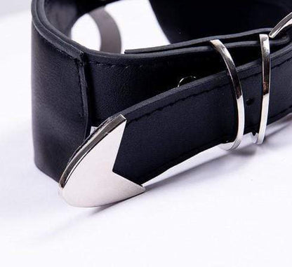 Gothic Moon Black Leather Choker
