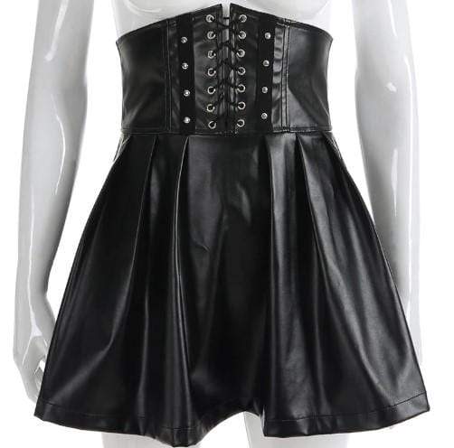 Gothic Leather Bondage High Waist