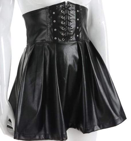 Gothic Leather Bondage High Waist