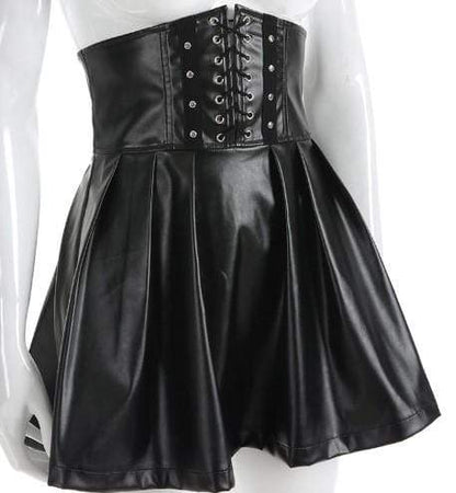Gothic Leather Bondage High Waist