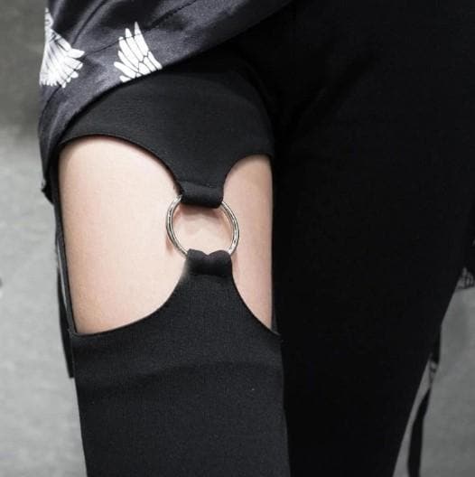Gothic Hollow Out High Waist Pants