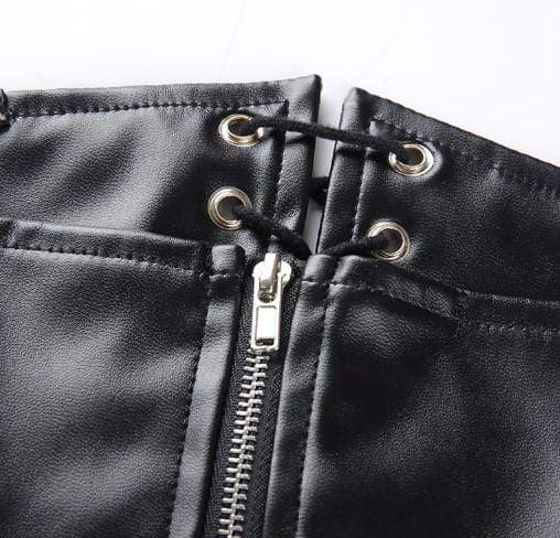 Gothic Leather Bondage High Waist