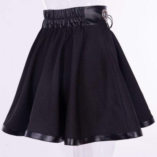 Gothic Black Iron Ring Mini Skirt