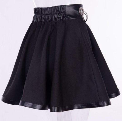 Gothic Black Iron Ring Mini Skirt