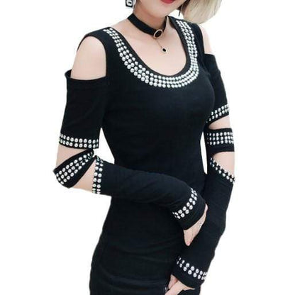 Gothic Diamonds Off Shoulder T-Shirt