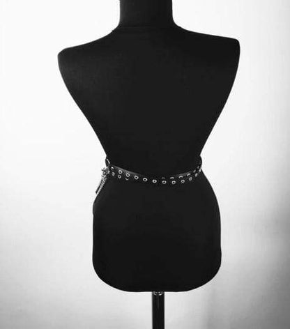 Gothic Leather Harness Waist Belts O Ring Metal