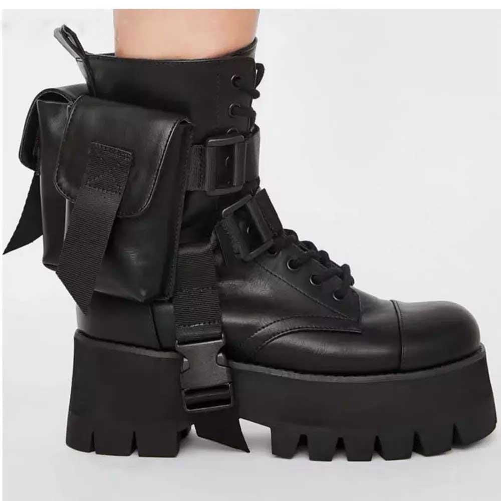Chunky Black Goth Boots
