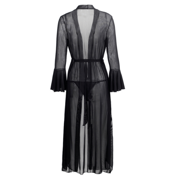 Gothic Sheer Black Mesh Robe