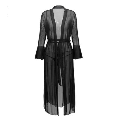 Gothic Sheer Black Mesh Robe