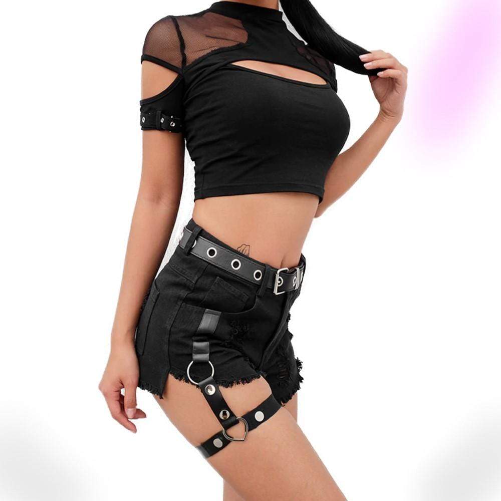 Zillah Gothic Denim Shorts