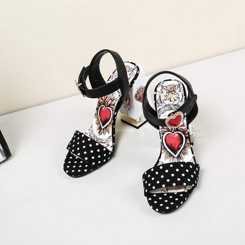 Polka Dot High Heels Sandals
