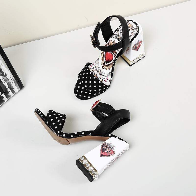 Polka Dot High Heels Sandals