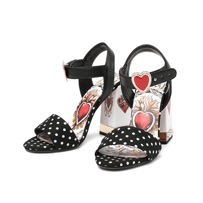 Polka Dot High Heels Sandals