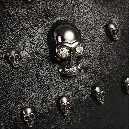 Skull face studded purse